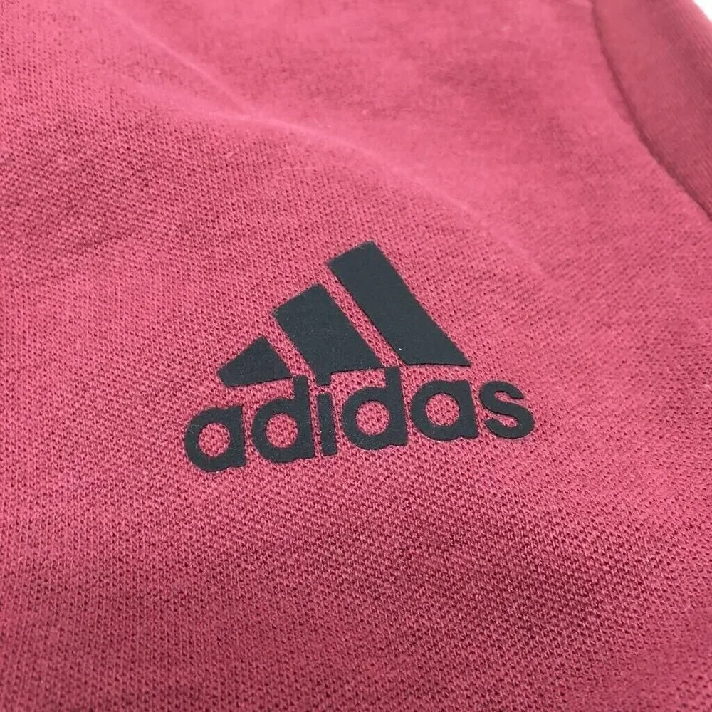 Adidas Men Sweat Activewear Shorts Red Drawstring Adjustable Waist M New - Picture 4 of 6